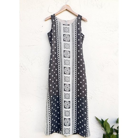 Geometric Print Chiffon Column Dress (US 2) - Picture 3 of 5